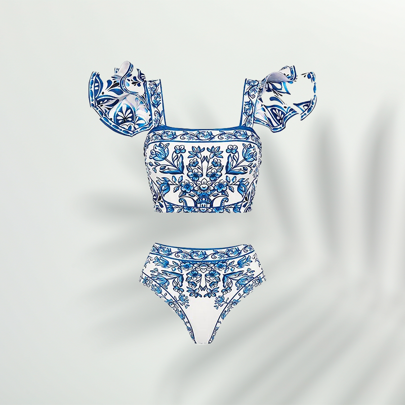 Biquíni Porcelana Azul Vintage