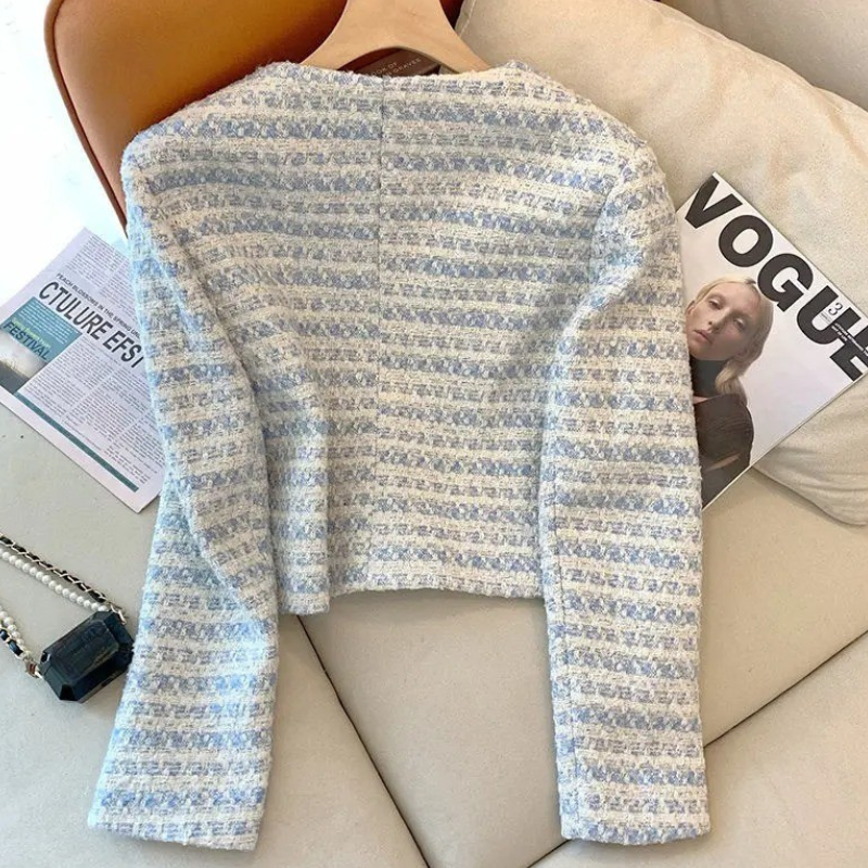Blazer Cropped Aurora em Tweed