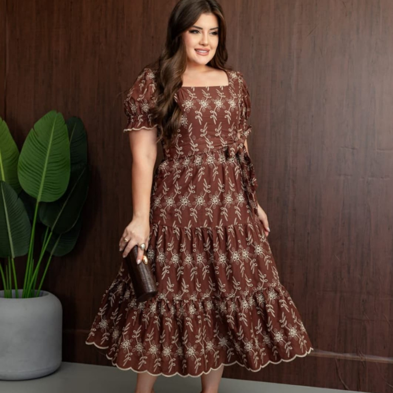 Vestido em Lese Flora