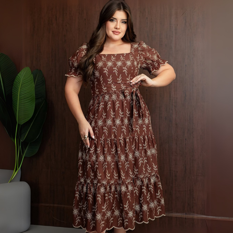 Vestido em Lese Flora