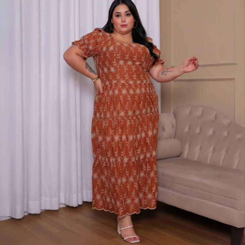 Vestido em Lese Flora
