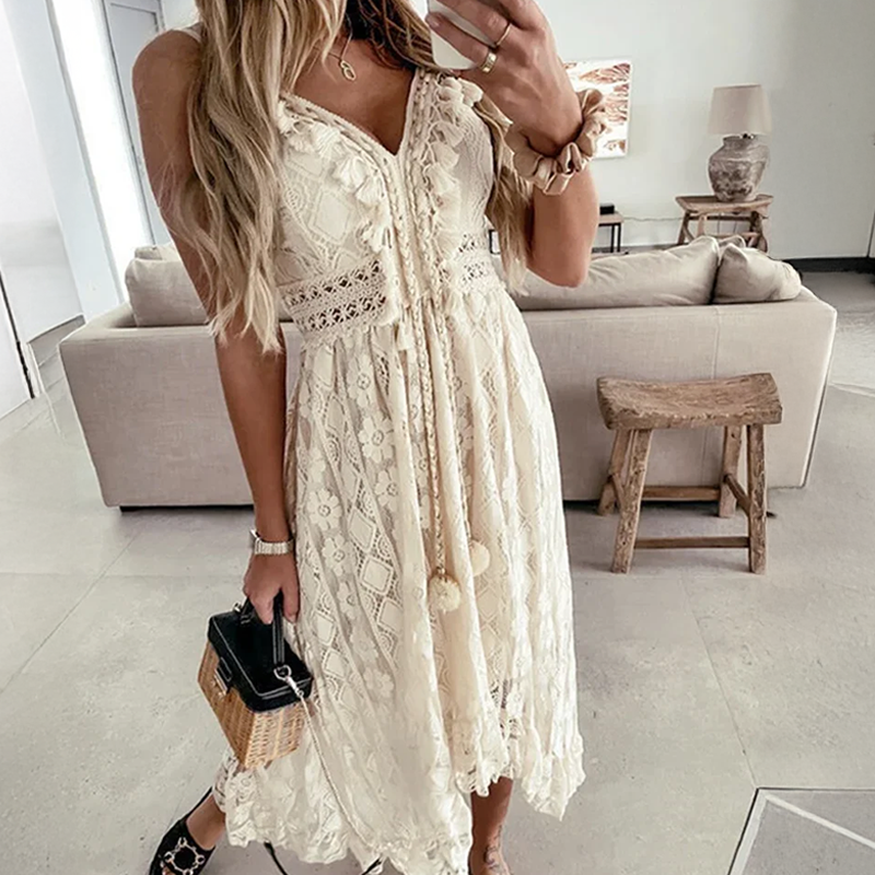 Vestido Longo Bordado Boho