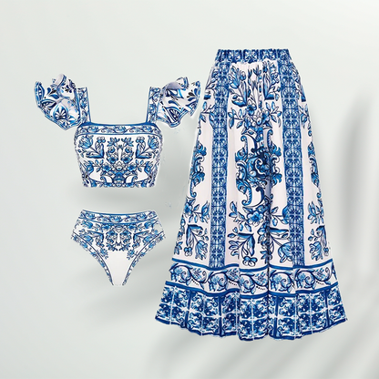 Biquíni Porcelana Azul Vintage