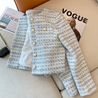 Blazer Cropped Aurora em Tweed