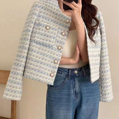 Blazer Cropped Aurora em Tweed