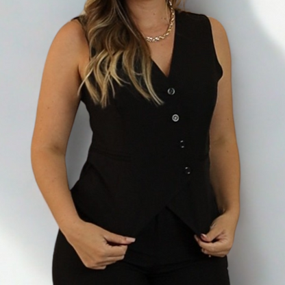 Conjunto Alfaiataria Colete e Calça Pantalona Yara