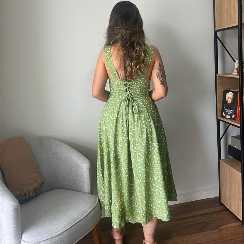 Vestido Camponesa Verde