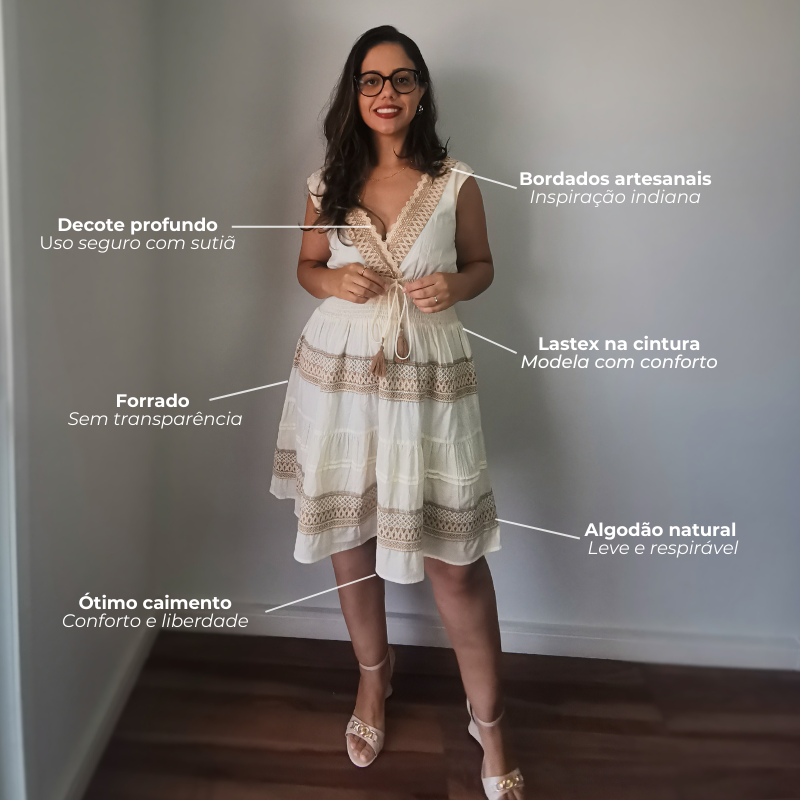 Vestido Curto em Algodão Amara