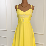 Vestido Marrant Bordado Amarelo