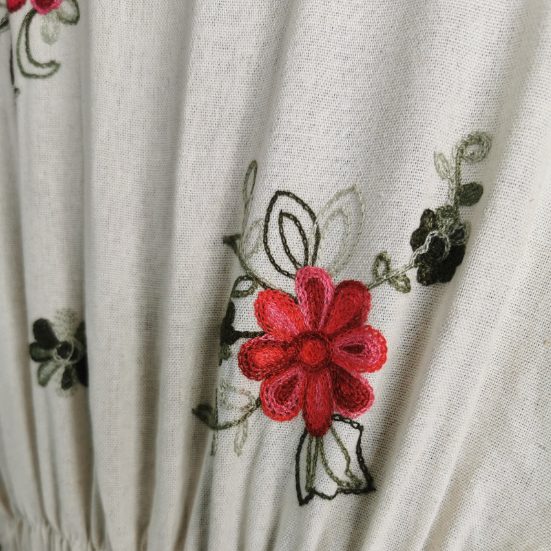 Vestido Midi em Linho Bordado Katy