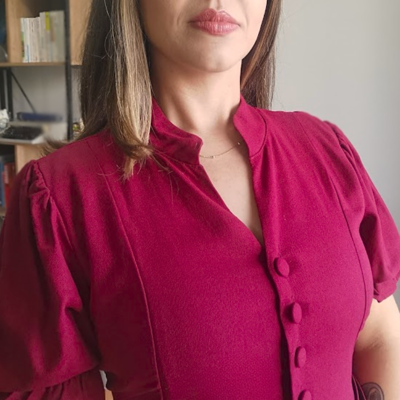 Vestido Midi em Viscose Marsala